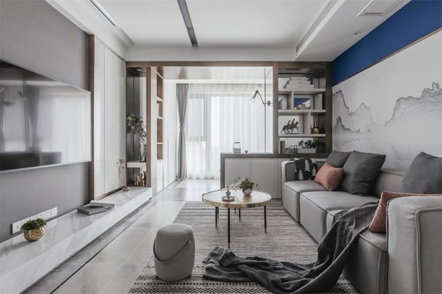 佛山市保利清能和府新中式風格二居室裝修案例