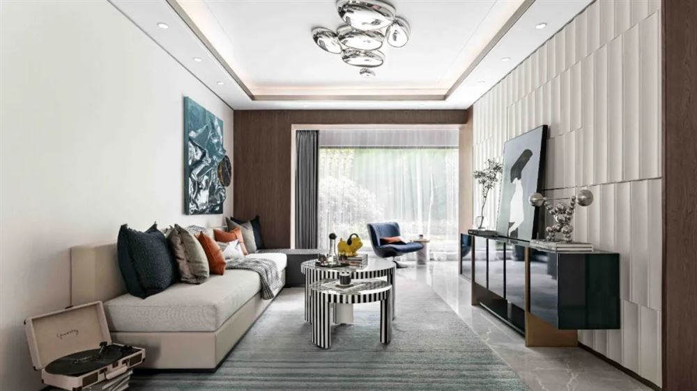 佛山市綠地&middot;拾野川輕奢風格三居室裝修案例