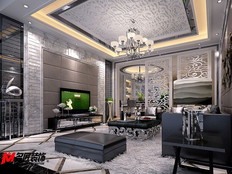 河源市雅居樂花園現代簡約風格別墅裝修案例