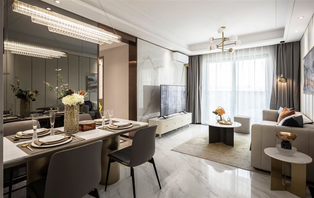 佛山市保利清能和府現代簡約風格三居室裝修案例