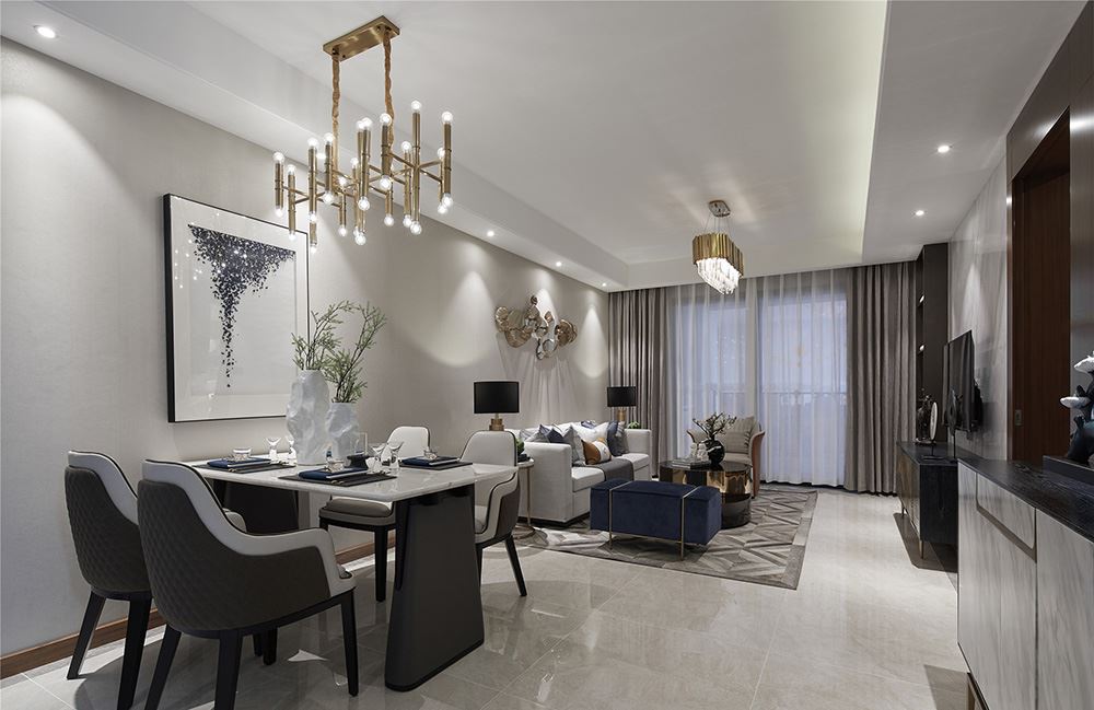 南寧市榮和中央公園現代簡約風格二居室裝修案例