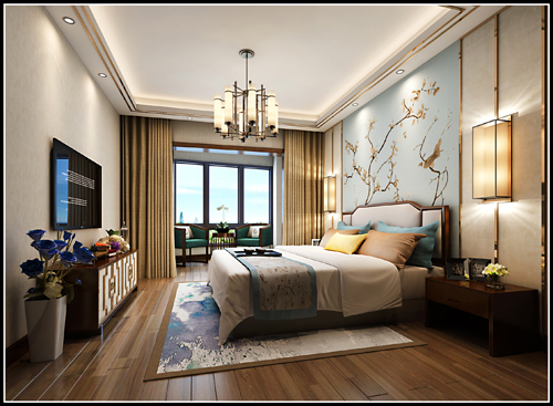 嘉興市嘉業陽光城歐式風格四居室裝修案例