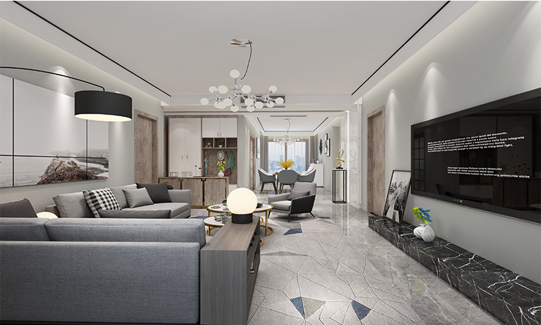 佛山市龍光&middot;天瀛現(xiàn)代簡(jiǎn)約風(fēng)格二居室裝修案例