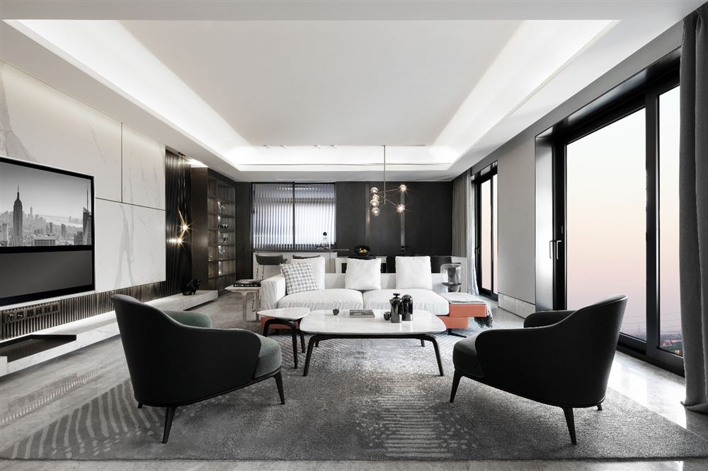 佛山市綠城&middot;桂語蘭庭輕奢風(fēng)格三居室裝修案例