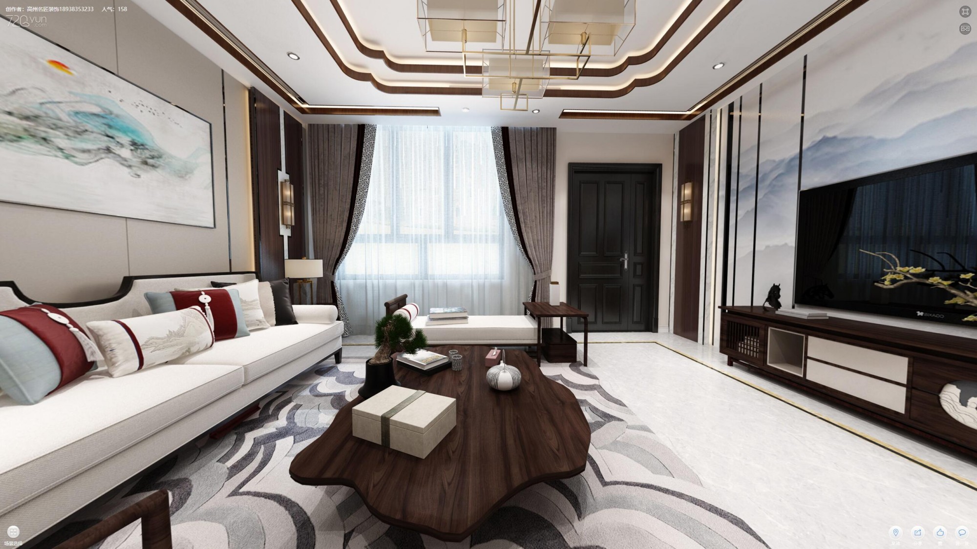 佛山市保利和悅濱江新中式風(fēng)格別墅裝修案例