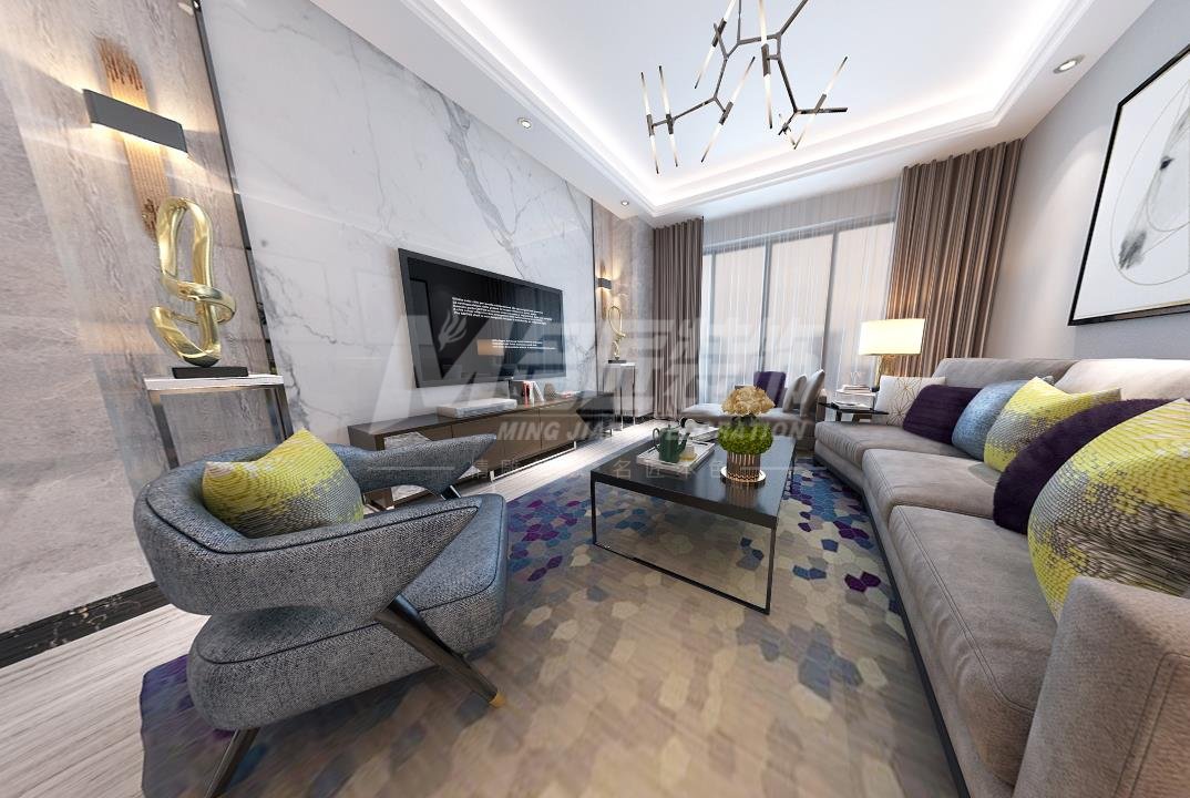 日照市蔚藍海岸現代簡約風格三居室裝修案例