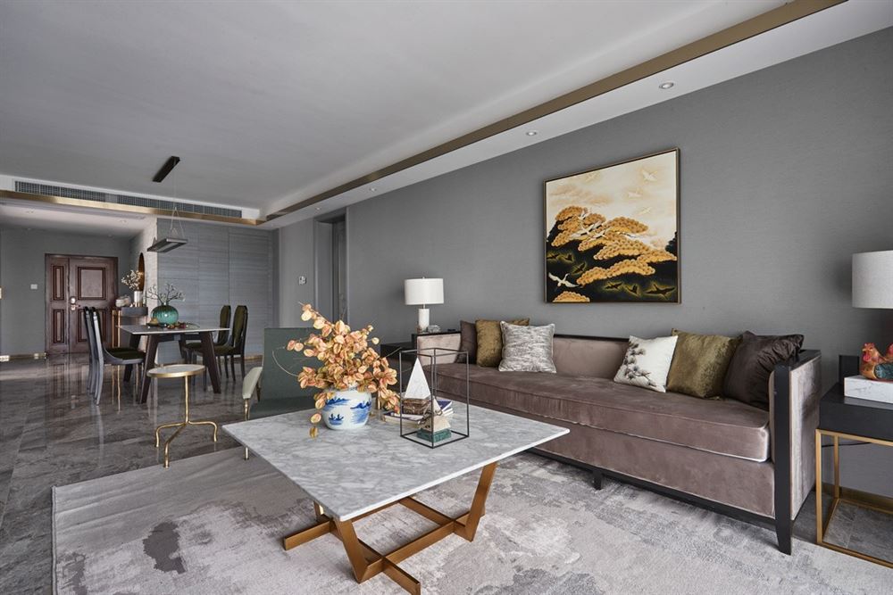 江門市半山別墅公寓新中式風格三居室裝修案例