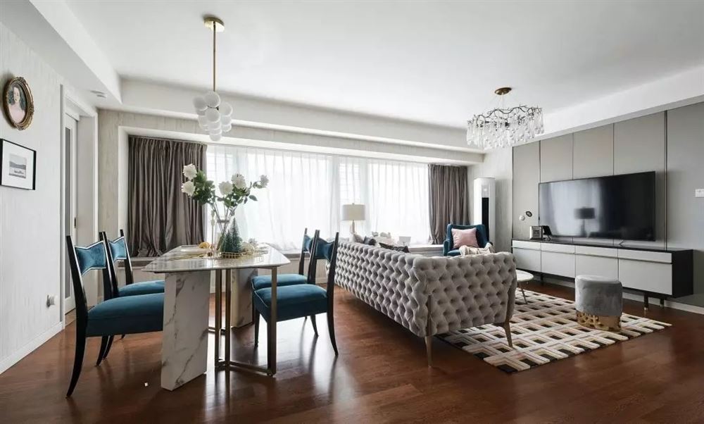 湛江市城市假日花園美式風格三居室裝修案例