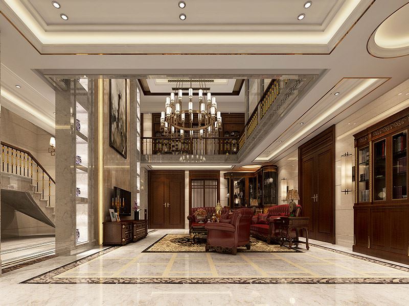 常州市怡康花園新中式風格別墅裝修案例