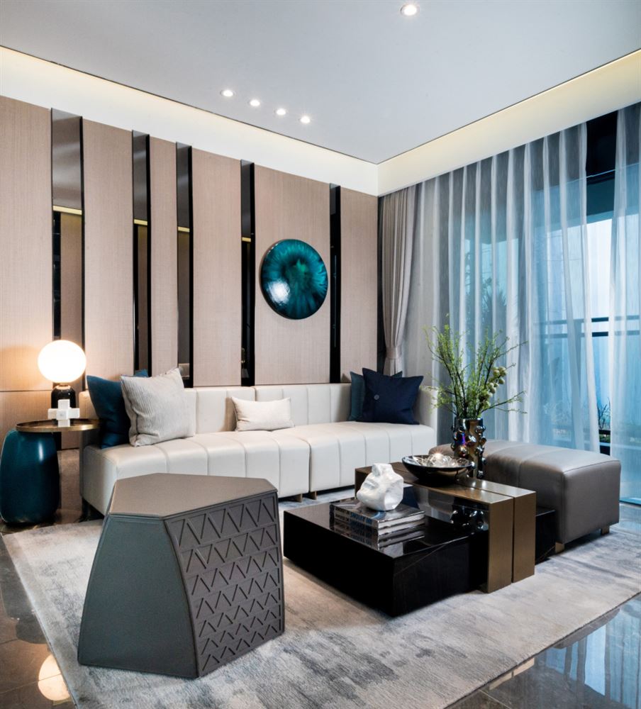 江門市彩虹花園輕奢風格三居室裝修案例