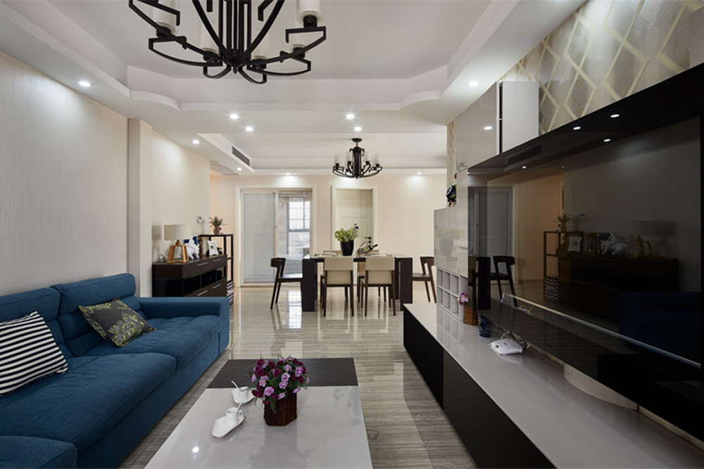 嘉興市大誠金廷府現代簡約風格三居室裝修案例