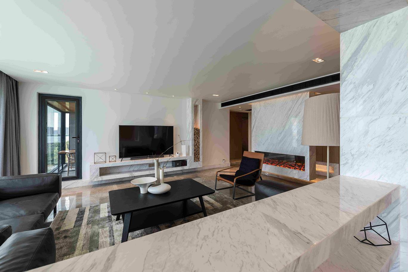 廣州市珠江帝景苑現代簡約風格三居室裝修案例