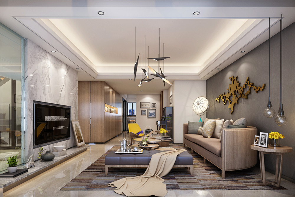 廣州市疊翠峰新中式風格四居室裝修案例