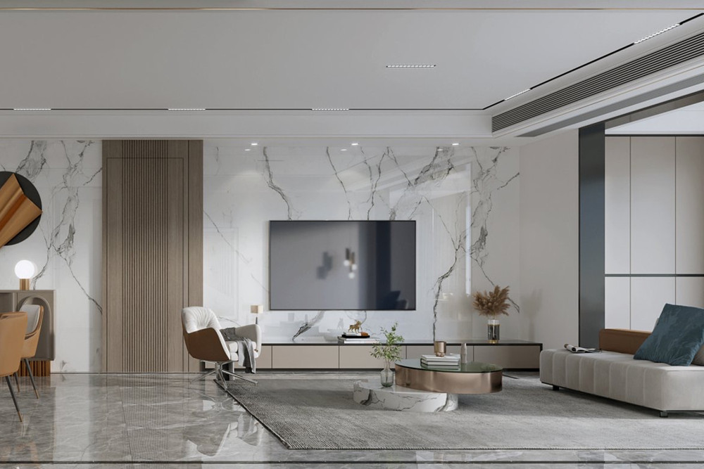 嘉興市東鼎名人府邸現(xiàn)代簡約風格三居室裝修案例