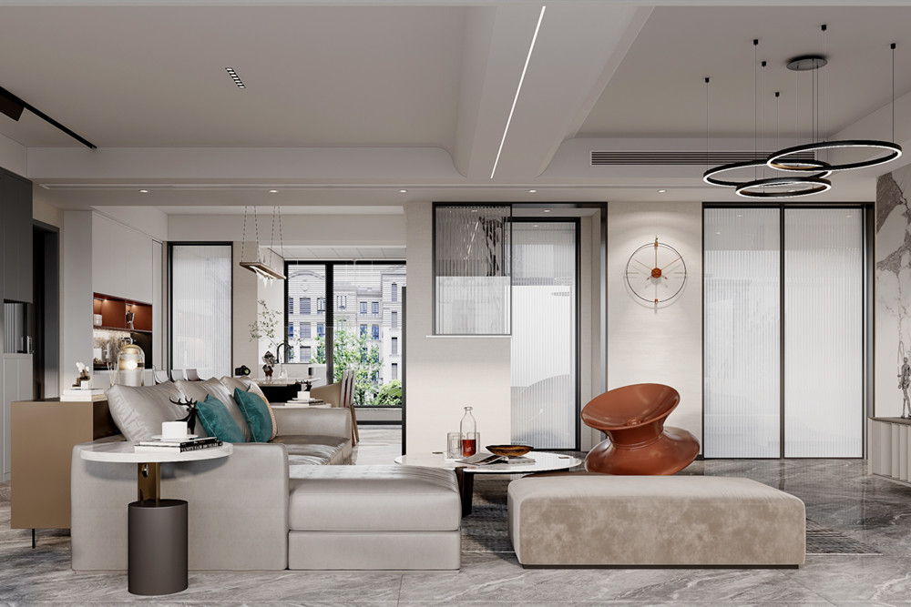 嘉興市濱海之星現代簡約風格三居室裝修案例