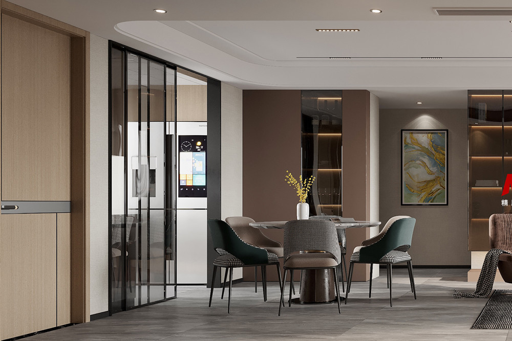 嘉興市翡翠公館輕奢風(fēng)格三居室裝修案例