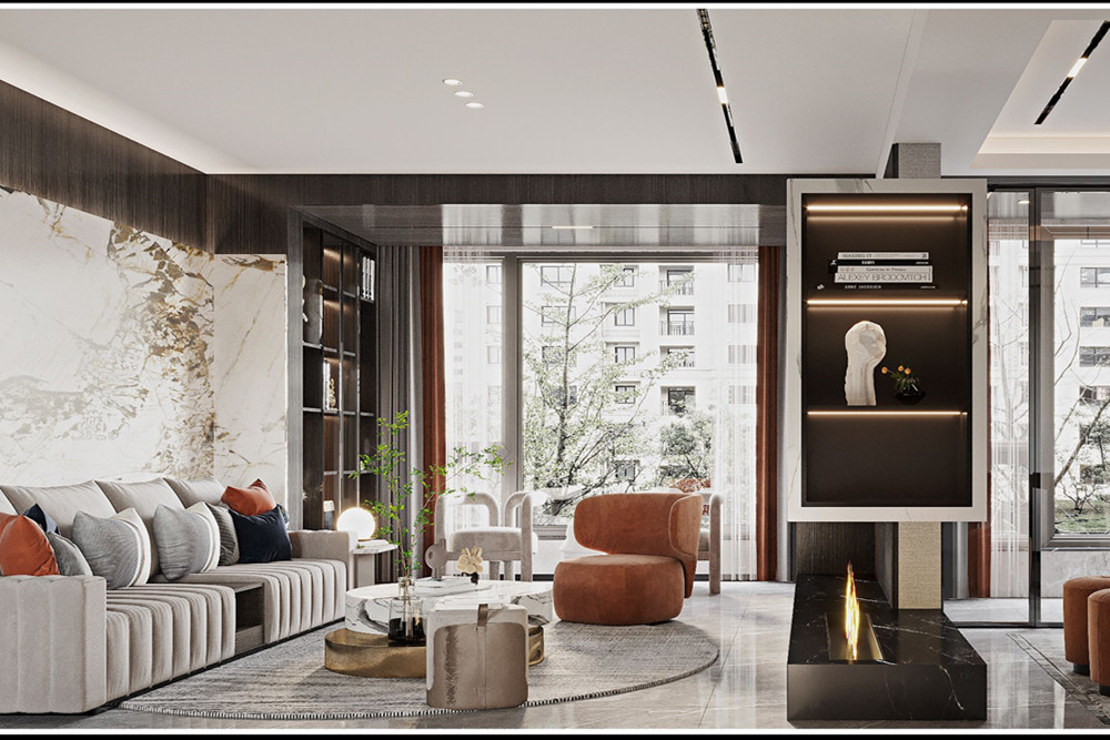 嘉興市中駿&middot;悅景府現代簡約風格三居室裝修案例