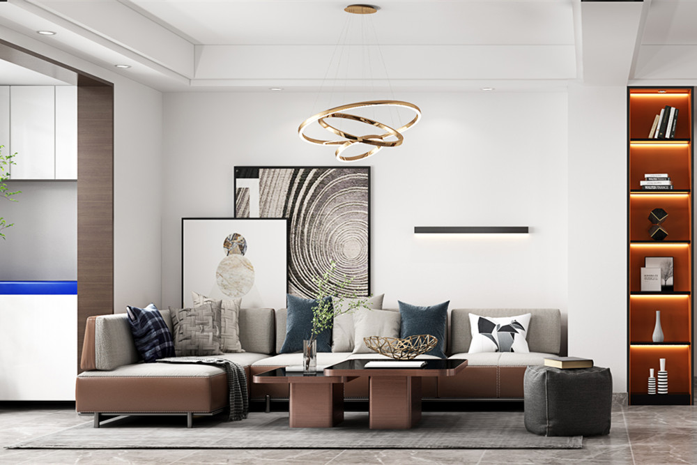 嘉興市濱海之星現代簡約風格三居室裝修案例