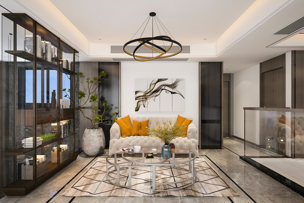 中山市優越香格里輕奢風格四居室裝修案例