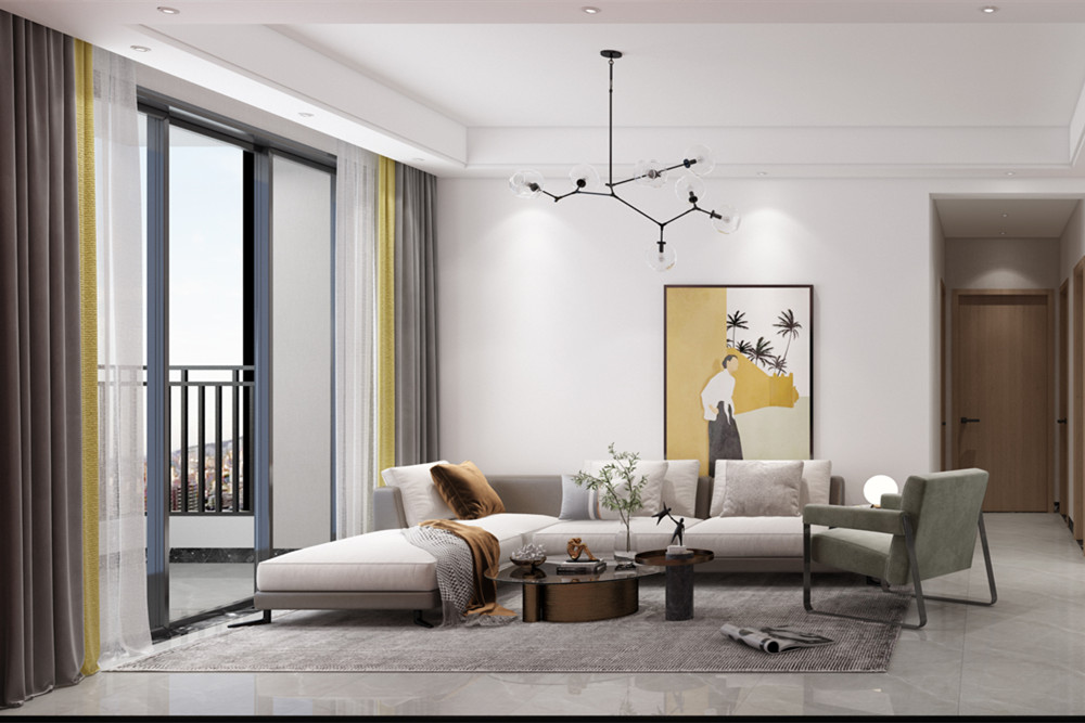 中山市雅居樂民森迪茵湖小鎮現代簡約風格三居室裝修案例