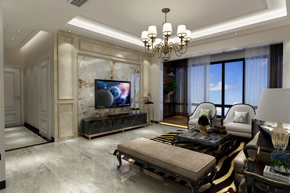 梧州市百貨倉(cāng)庫(kù)宿舍美式風(fēng)格四居室裝修案例