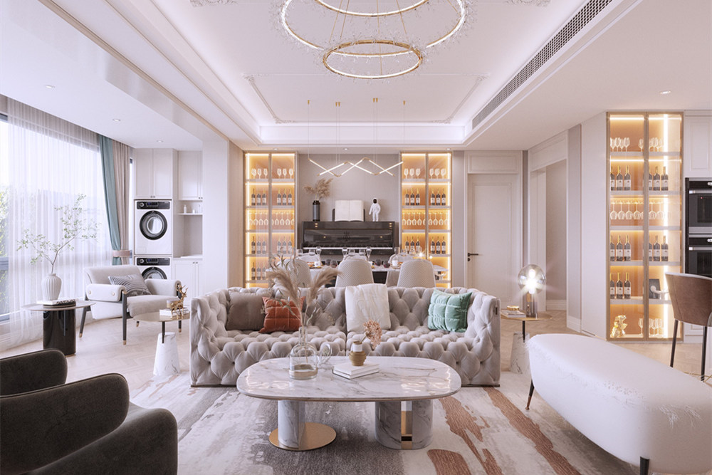 連云港市嘉泰城市花園輕奢風格三居室裝修案例