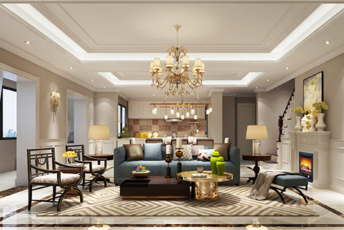 梧州市東山路436號(hào)自建房美式風(fēng)格復(fù)式裝修案例