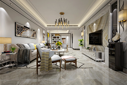 梧州市凱萊名邦學府歐式風格三居室裝修案例