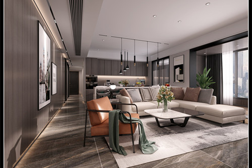 玉林市中宜尚品輕奢風格三居室裝修案例