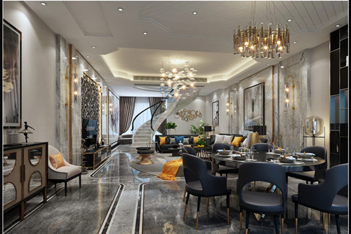 德陽市宏泰花園(羅江區)輕奢風格三居室裝修案例