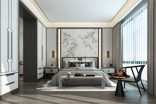 ?？?01-300平米新中式風格長怡花園室內裝修設計案例