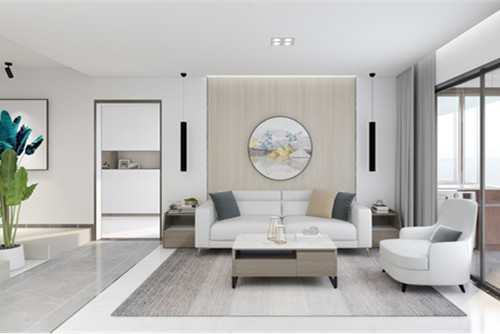 海口市碧水名城現代簡約風格三居室裝修案例
