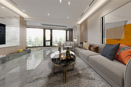 自貢市珍珠寺社區(qū)現(xiàn)代簡約風格三居室裝修案例