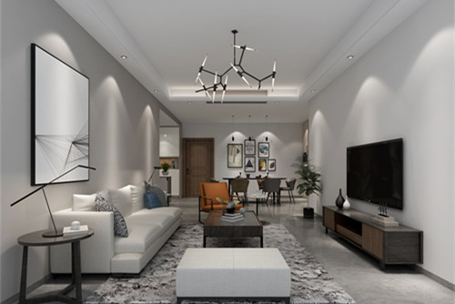 惠州市碧桂園十里銀灘現代簡約風格三居室裝修案例