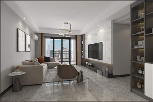 江門市江灣一品現代風格三居室裝修案例