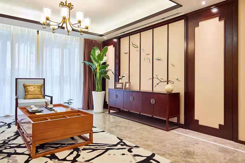 涼山彝族自治州邦泰&middot;玖熙臺(tái)新中式風(fēng)格四居室裝修案例