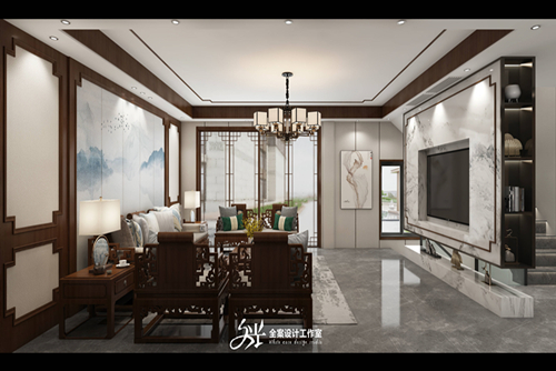 涼山彝族自治州邦泰&middot;玖熙臺(tái)新中式風(fēng)格別墅裝修案例