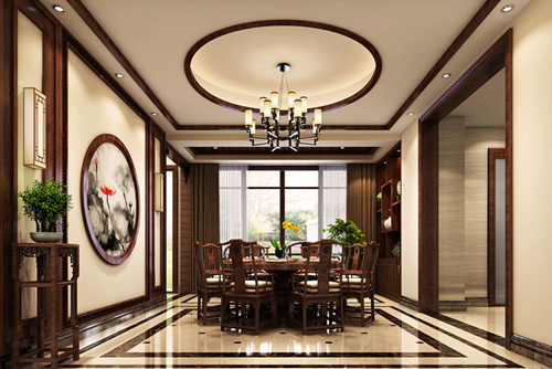 海口市碧桂園劍橋郡新中式風格別墅裝修案例