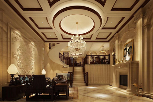 清遠市萬科華府新中式風格別墅裝修案例