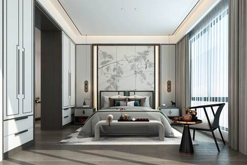 海口市南海幸福匯新中式風(fēng)格別墅裝修案例