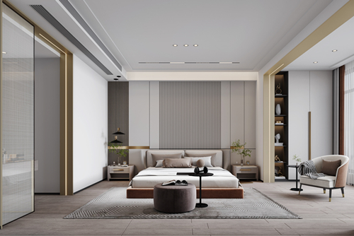 海口市帝和華庭輕奢風格平層裝修案例