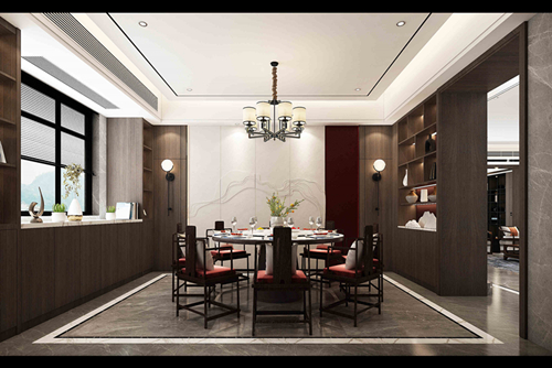 茂名市東信名苑新中式風格別墅裝修案例