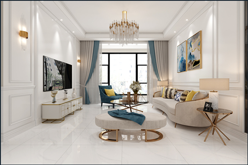 佛山市招商&middot;悅府新中式風格三居室裝修案例