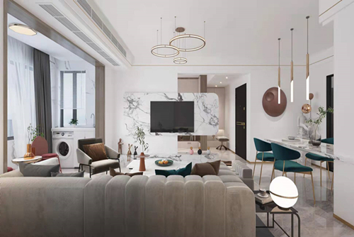 三明市奧體國(guó)際現(xiàn)代風(fēng)格三居室裝修案例