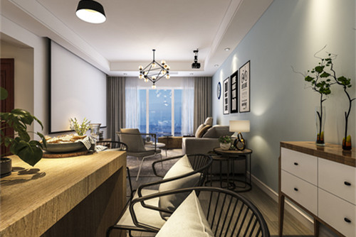 中山市雅居樂萬象郡2期北歐風格三居室裝修案例