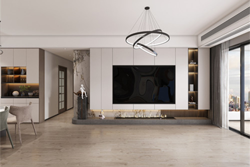 中山市敏捷紫嶺國際輕奢風(fēng)格四居室裝修案例