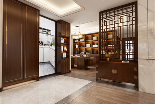 中山市健康花城新中式風格五居室裝修案例