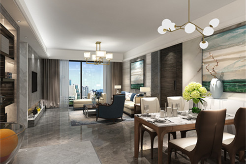 中山市健康花城現代簡約風格三居室裝修案例