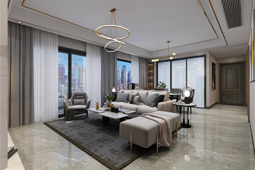 中山市華盈四季藍天歐式風格四居室裝修案例