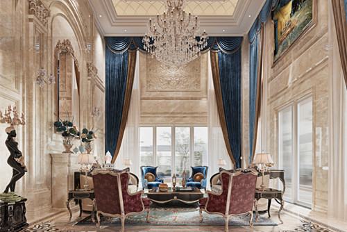 海口市綠城桃李春風歐式風格別墅裝修案例